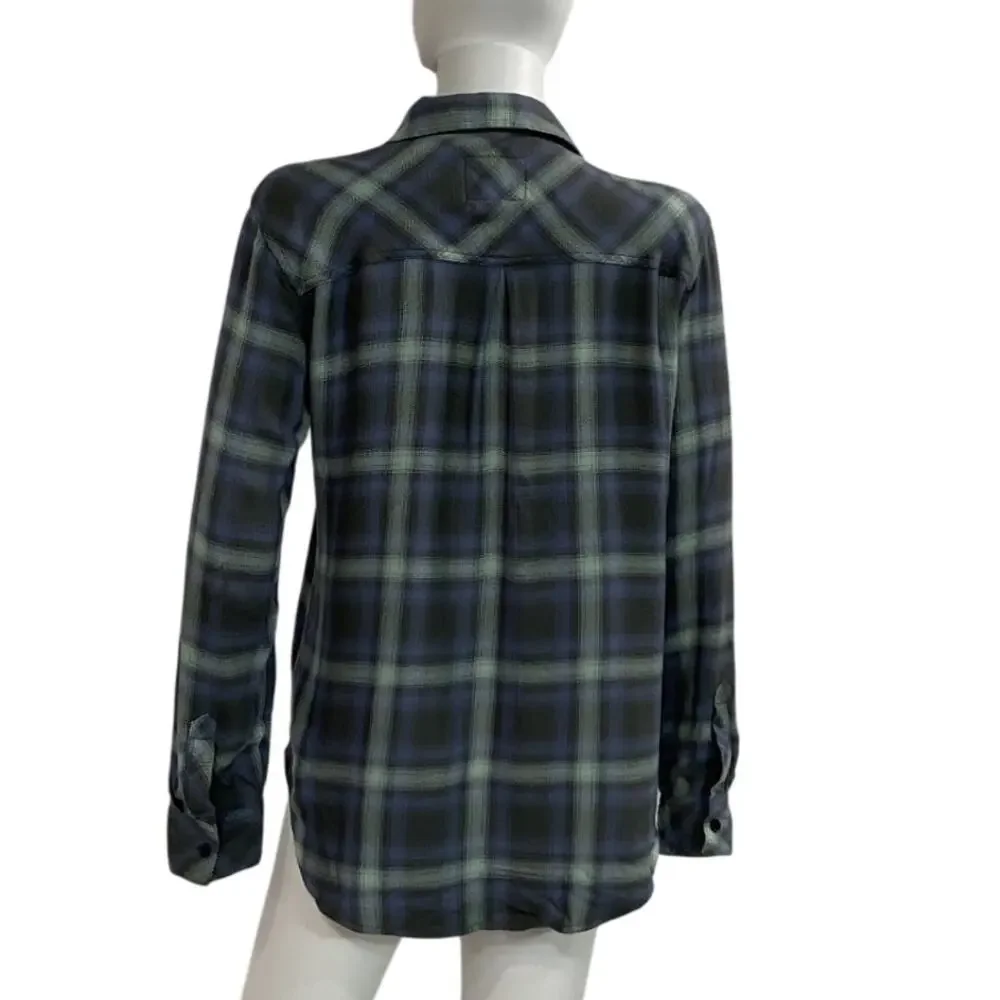 Rails Soft Mint Ash Blue Hunter Shirt Size S